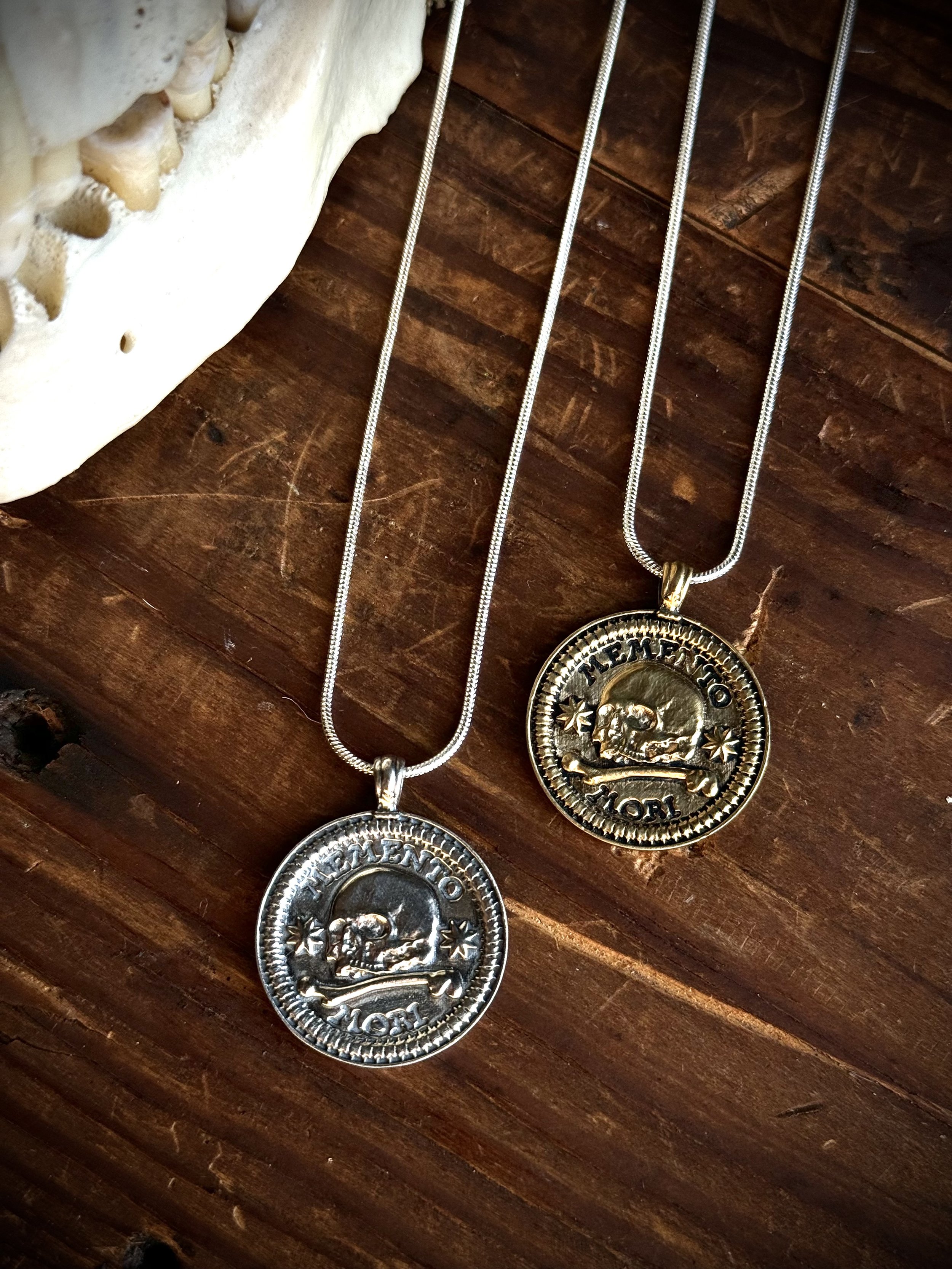 Mechanical Whispers Memento Mori Skull Medallion Pendant